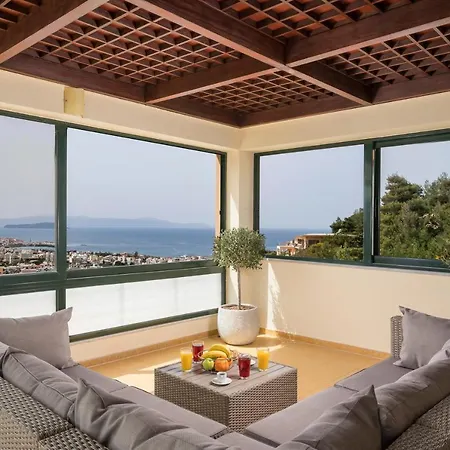 View - Heated Pool & Gym & Sauna - Majestic Views - 5 Min Drive From Center Villa La Canée