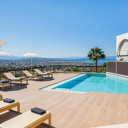 View - Heated Pool & Gym - Majestic Views - 5 Min Drive From Center Villa La Canea