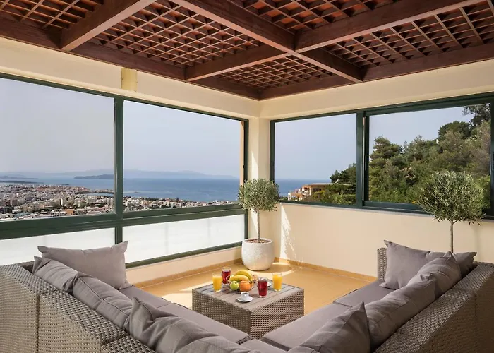 View - Heated Pool & Gym - Majestic Views - 5 Min Drive From Center Villa Chania (Crete)